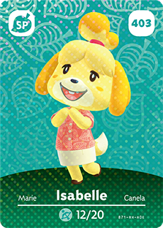 Isabelle amiibo Card
