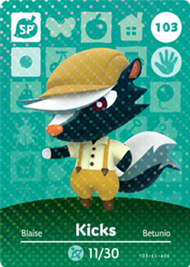 Kicks amiibo Card